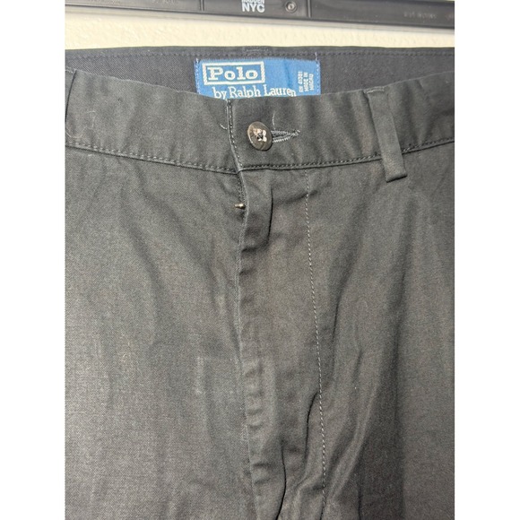 Polo Ralph Lauren Prospect Pant Mens 33x32 Black Cotton Chino Flat Front Trouser - Picture 3 of 9